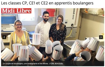 Midi Libre : les classes CP, CE1 et CE2 en apprentis boulanger