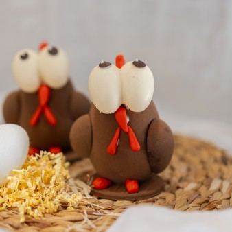 Poules en chocolat de Pâques